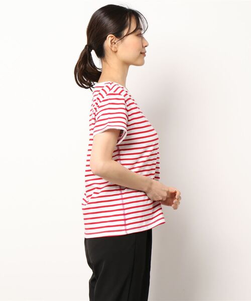 Q(キュー)の「デイリー半袖ボーダーT(Tシャツ/カットソー・レディース・ホワイト系その他/ブルー系その他/レッド系その他・MEDIUM)」の13枚目の写真