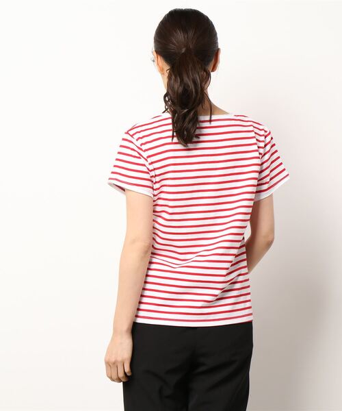 Q(キュー)の「デイリー半袖ボーダーT(Tシャツ/カットソー・レディース・ホワイト系その他/ブルー系その他/レッド系その他・MEDIUM)」の11枚目の写真