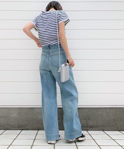 Q(キュー)の「デイリー半袖ボーダーT(Tシャツ/カットソー・レディース・ホワイト系その他/ブルー系その他/レッド系その他・MEDIUM)」の5枚目の写真