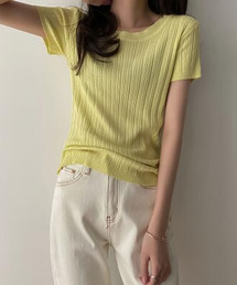 リブ半袖プルオーバー