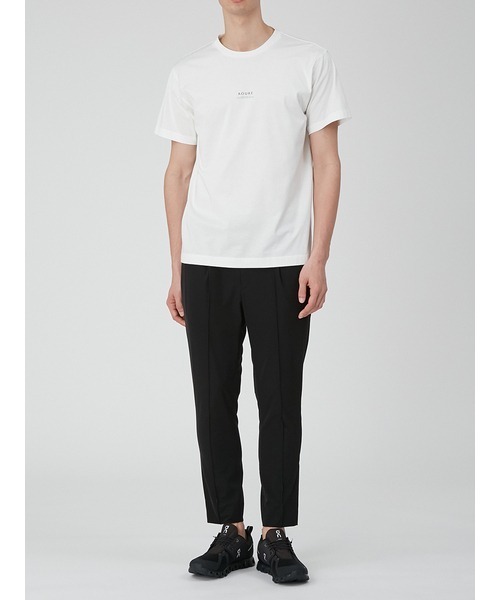 未使用品級　AOURE /アウール　半袖ニットTシャツ/白/M　リブ　メンズ NEW PAGEE（Tシャツ/カットソー）｜AOURE（アウール）の