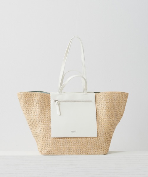 LOWELL things（ロウェル　シングス）の「●【WEB限定】メッシュトートBAG（トートバッグ・レディース・ブラウン/ホワイト/グリーン・フリー）」の2枚目の写真