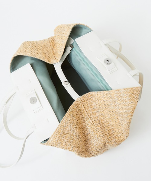 LOWELL things（ロウェル　シングス）の「●【WEB限定】メッシュトートBAG（トートバッグ・レディース・ブラウン/ホワイト/グリーン・フリー）」の11枚目の写真