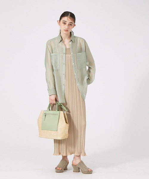 LOWELL things（ロウェル　シングス）の「●【WEB限定】メッシュトートBAG（トートバッグ・レディース・ブラウン/ホワイト/グリーン・フリー）」の15枚目の写真