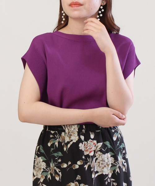 ASTORIA ODIER（アストリアオディール）の「フレンチコンパクトニット（ニット/セーター・レディース・イエロー/ホワイト/オレンジ/ブラック/ブラウン/ネイビー/グリーン/ピンク/パープル・MEDIUM）」の7枚目の写真