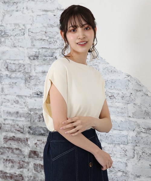 ASTORIA ODIER（アストリアオディール）の「フレンチコンパクトニット（ニット/セーター・レディース・イエロー/ホワイト/オレンジ/ブラック/ブラウン/ネイビー/グリーン/ピンク/パープル・MEDIUM）」の2枚目の写真