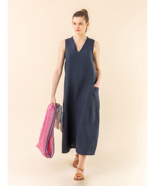 agnes b.（アニエスベー）の「UAF9 ROBE リネンロングワンピース