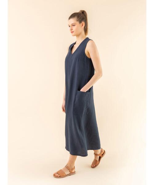 agnes b.（アニエスベー）の「UAF9 ROBE リネンロングワンピース