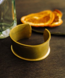 【vie】プレーンワイドバングル_ねじれバングル_ツイストバングル/ブラスゴールド(無垢)