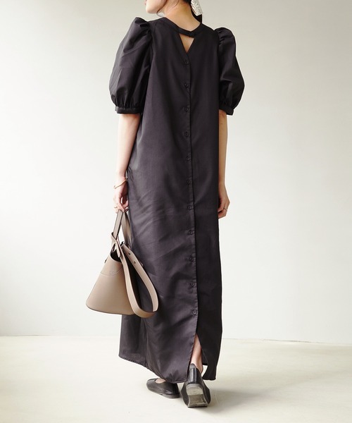 IAMUSE（アイアミューズ）の「デザインパフスリーブ2WAYワンピース S0669【IAMUSE】（ワンピース・レディース・モカ/グリーン/ブラック・FREE）」の5枚目の写真