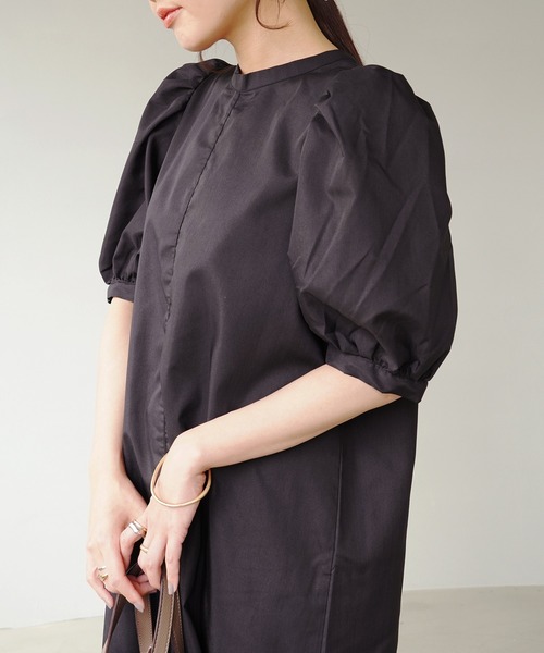 IAMUSE（アイアミューズ）の「デザインパフスリーブ2WAYワンピース S0669【IAMUSE】（ワンピース・レディース・モカ/グリーン/ブラック・FREE）」の7枚目の写真