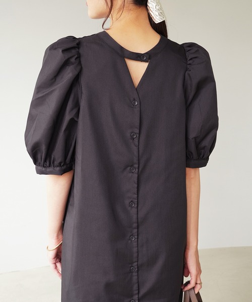 IAMUSE（アイアミューズ）の「デザインパフスリーブ2WAYワンピース S0669【IAMUSE】（ワンピース・レディース・モカ/グリーン/ブラック・FREE）」の9枚目の写真