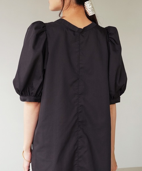 IAMUSE（アイアミューズ）の「デザインパフスリーブ2WAYワンピース S0669【IAMUSE】（ワンピース・レディース・モカ/グリーン/ブラック・FREE）」の10枚目の写真