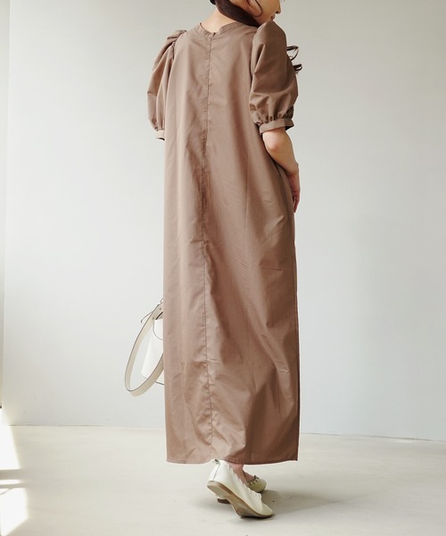 IAMUSE（アイアミューズ）の「デザインパフスリーブ2WAYワンピース S0669【IAMUSE】（ワンピース・レディース・モカ/グリーン/ブラック・FREE）」の16枚目の写真