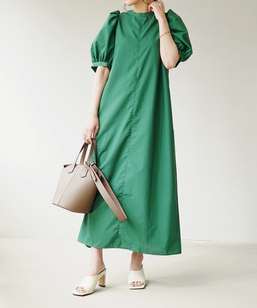 IAMUSE（アイアミューズ）の「デザインパフスリーブ2WAYワンピース S0669【IAMUSE】（ワンピース・レディース・モカ/グリーン/ブラック・FREE）」の22枚目の写真
