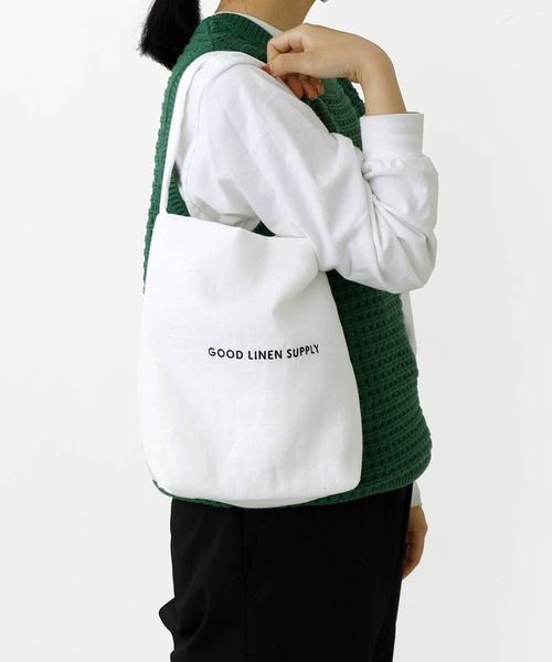 HIGHTIDE（ハイタイド）の「GOOD LINEN SUPPLY KITCHEN TOWEL SATIN グッドリネンサプライ トートバッグ ミニ（トートバッグ・レディース・ホワイト/ナチュラル・FREE）」の3枚目の写真