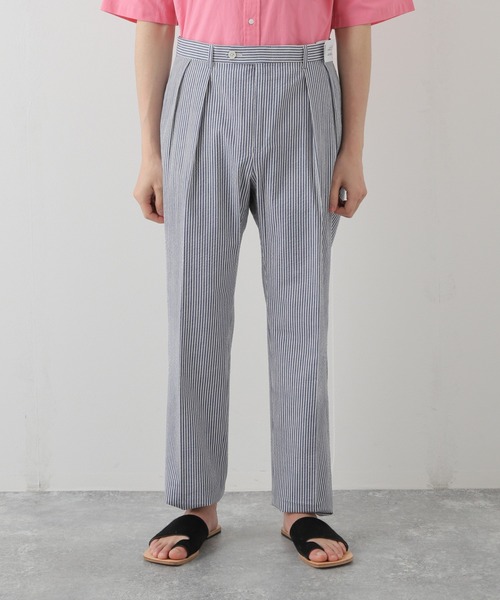 BARRY BRICKEN（バリーブリッケン）の「【BARRY BRICKEN / バリーブリッケン】別注２タックサッカートラウザース（スラックス・メンズ・ネイビー/ブラウン・34/32/30）」の13枚目の写真