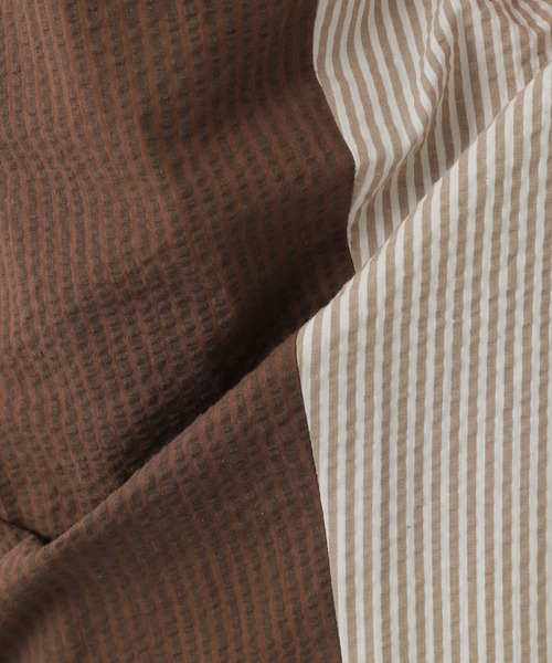 BARRY BRICKEN（バリーブリッケン）の「【BARRY BRICKEN / バリーブリッケン】別注２タックサッカートラウザース（スラックス・メンズ・ネイビー/ブラウン・34/32/30）」の3枚目の写真