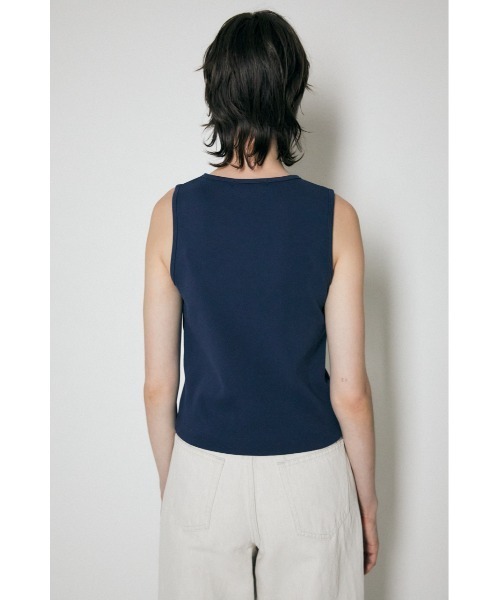 MOUSSY(マウジー)の「FRONT BUTTON RIB トップス(タンクトップ・レディース・ブラック/ネイビー/オフホワイト/ライトグリーン・1/2)」の16枚目の写真