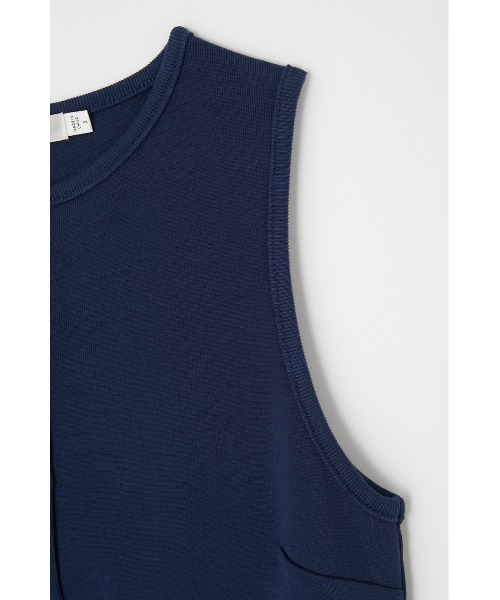 MOUSSY(マウジー)の「FRONT BUTTON RIB トップス(タンクトップ・レディース・ブラック/ネイビー/オフホワイト/ライトグリーン・1/2)」の6枚目の写真