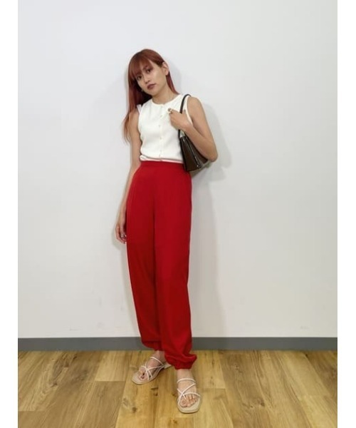 MOUSSY(マウジー)の「FRONT BUTTON RIB トップス(タンクトップ・レディース・ブラック/ネイビー/オフホワイト/ライトグリーン・1/2)」の19枚目の写真