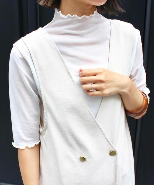 MLI'A（エムリア）の「チュールシアートップス（Tシャツ/カットソー・レディース・オフホワイト/オレンジ/グリーン/ブラック/サックスブルー/グレー・M）」の9枚目の写真