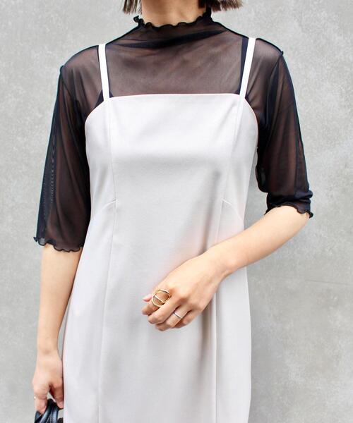 MLI'A（エムリア）の「チュールシアートップス（Tシャツ/カットソー・レディース・オフホワイト/オレンジ/グリーン/ブラック/サックスブルー/グレー・M）」の7枚目の写真