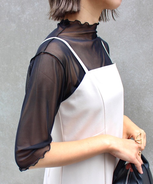 MLI'A（エムリア）の「チュールシアートップス（Tシャツ/カットソー・レディース・オフホワイト/オレンジ/グリーン/ブラック/サックスブルー/グレー・M）」の17枚目の写真