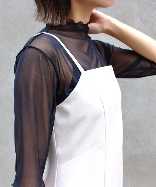 MLI'A（エムリア）の「チュールシアートップス（Tシャツ/カットソー・レディース・オフホワイト/オレンジ/グリーン/ブラック/サックスブルー/グレー・M）」の18枚目の写真