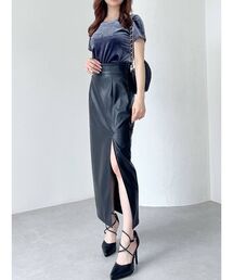 RESEXXY | フェイクレザースリットスカート(スカート)