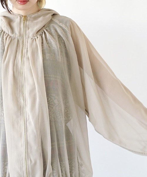 zootie（ズーティー）の「シアーブルゾン［フーディー］（ブルゾン・レディース・ブラック/グレイッシュベージュ・フリー）」の9枚目の写真