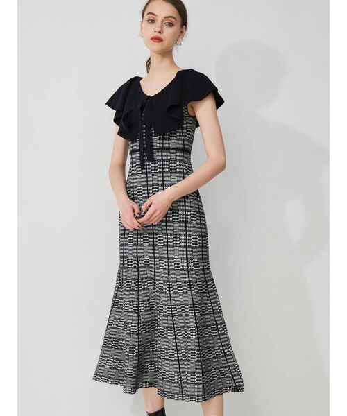 MERCURYDUO(マーキュリーデュオ)の「ビックカラーチェックジャガードニットワンピース(ワンピース・レディース・その他1・SMALL/MEDIUM)」の2枚目の写真