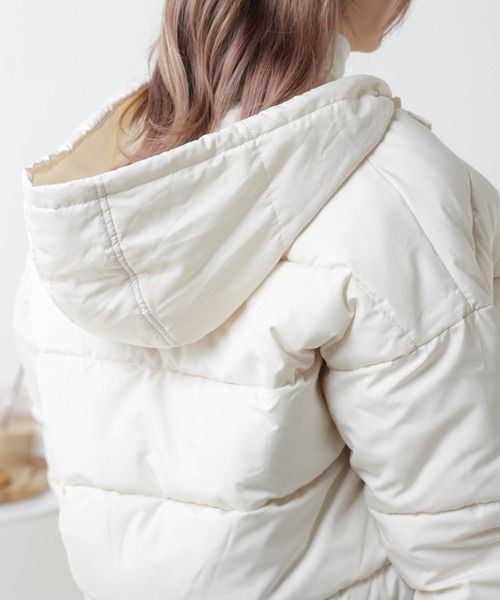 WEGO（ウィゴー）の「WEGO/【WEB先行販売】フードエコダウンジャケット（ダウンジャケット/コート・レディース・ブラック/アイボリー/ライトブラウン・FREE）」の10枚目の写真