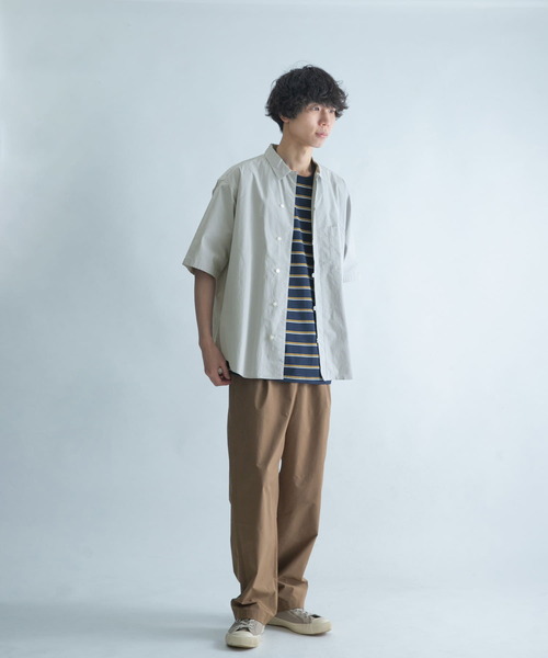 FORK&SPOON(フォークアンドスプーン)の「FORK&SPOON ループボタンショートスリーブシャツ(シャツ/ブラウス・メンズ・グレー/ブルー・5/4)」の8枚目の写真