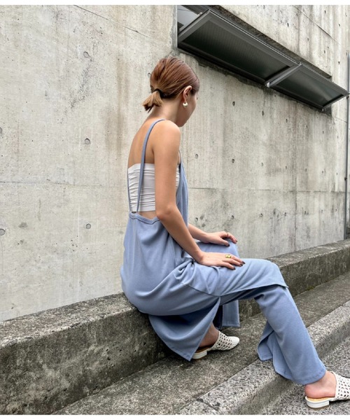 Settimissimo（セッティミッシモ）の「テレコリブパンツセットアップ（ワンピース・レディース・ブラウン/グレー/ブルー・FREE）」の13枚目の写真