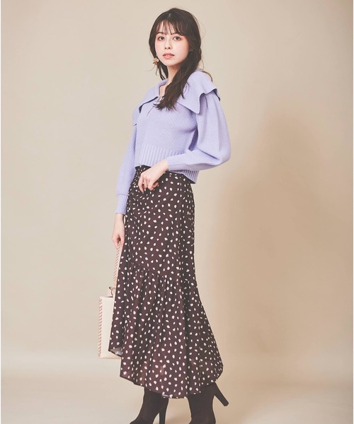 31 Sons de mode（トランテアン　ソン　ドゥ　モード）の「レオパードプリントスカート（スカート・レディース・グリーン/ブラウン/クリーム・36/38）」の4枚目の写真