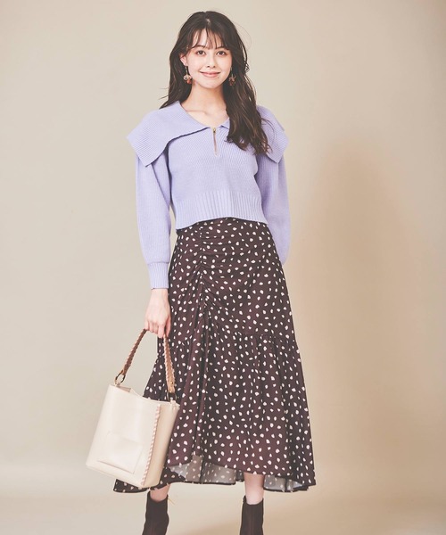 31 Sons de mode（トランテアン　ソン　ドゥ　モード）の「レオパードプリントスカート（スカート・レディース・グリーン/ブラウン/クリーム・36/38）」の5枚目の写真