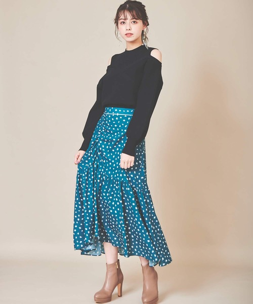 31 Sons de mode（トランテアン　ソン　ドゥ　モード）の「レオパードプリントスカート（スカート・レディース・グリーン/ブラウン/クリーム・36/38）」の7枚目の写真