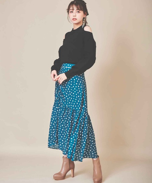 31 Sons de mode（トランテアン　ソン　ドゥ　モード）の「レオパードプリントスカート（スカート・レディース・グリーン/ブラウン/クリーム・36/38）」の8枚目の写真