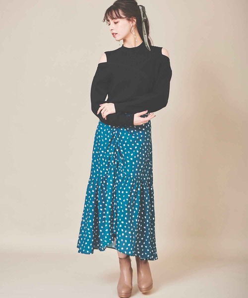 31 Sons de mode（トランテアン　ソン　ドゥ　モード）の「レオパードプリントスカート（スカート・レディース・グリーン/ブラウン/クリーム・36/38）」の9枚目の写真