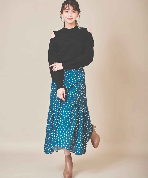 31 Sons de mode（トランテアン　ソン　ドゥ　モード）の「レオパードプリントスカート（スカート・レディース・グリーン/ブラウン/クリーム・36/38）」の10枚目の写真