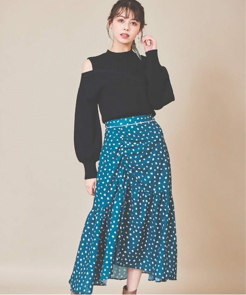 31 Sons de mode（トランテアン　ソン　ドゥ　モード）の「レオパードプリントスカート（スカート・レディース・グリーン/ブラウン/クリーム・36/38）」の12枚目の写真