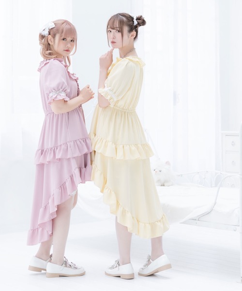 DearMyLove(ディアマイラブ)の「妖精フィッシュテールフリルワンピース(ワンピース・レディース・ミント/ベビーピンク/ライトイエロー/ブラック・MEDIUM/XX-LARGE/LARGE/X-LARGE)」の8枚目の写真