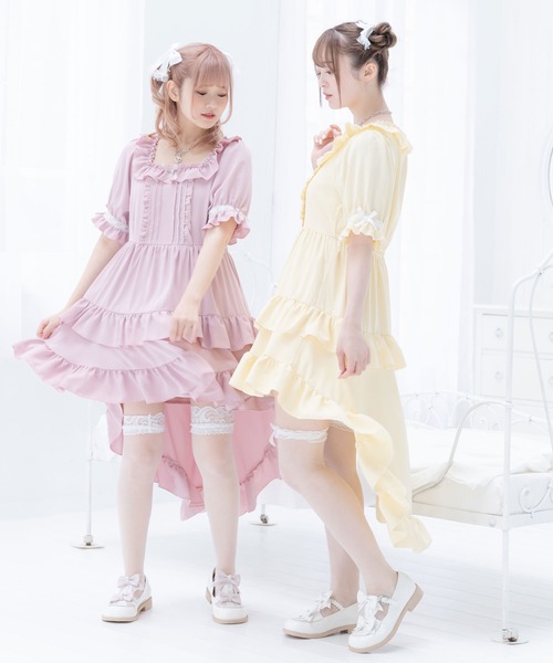 DearMyLove(ディアマイラブ)の「妖精フィッシュテールフリルワンピース(ワンピース・レディース・ミント/ベビーピンク/ライトイエロー/ブラック・MEDIUM/XX-LARGE/LARGE/X-LARGE)」の10枚目の写真