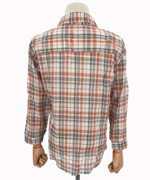 Amulet(アミュレット)の「長袖チェックシャツ(シャツ/ブラウス・レディース・オレンジ/グリーン・M/L/XL)」の16枚目の写真