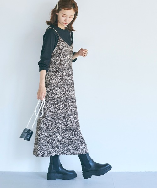 coca（coca）（コカ）の「ピーチスウェードプリーツレオパキャミワンピース（ワンピース・レディース・レオパード/その他・ONE SIZE）」の8枚目の写真