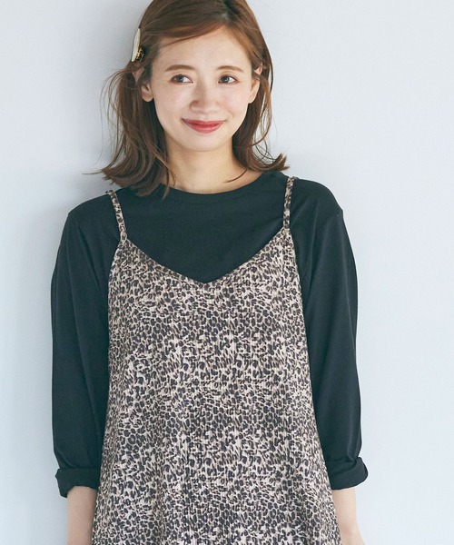 coca（coca）（コカ）の「ピーチスウェードプリーツレオパキャミワンピース（ワンピース・レディース・レオパード/その他・ONE SIZE）」の5枚目の写真