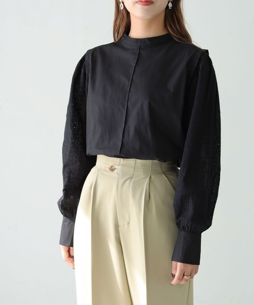 HER CLOSET(ハークローゼット)の「【shemoshelly】刺繍レーススリーブ ブラウス(シャツ/ブラウス・レディース・オフホワイト/ブラック・M)」の17枚目の写真