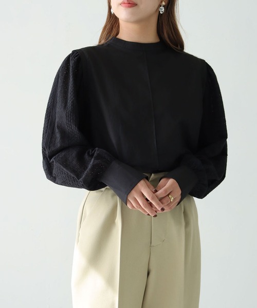 HER CLOSET(ハークローゼット)の「【shemoshelly】刺繍レーススリーブ ブラウス(シャツ/ブラウス・レディース・オフホワイト/ブラック・M)」の19枚目の写真