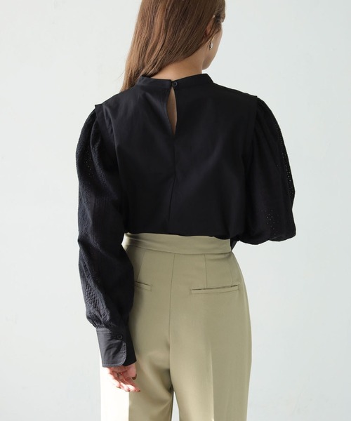 HER CLOSET(ハークローゼット)の「【shemoshelly】刺繍レーススリーブ ブラウス(シャツ/ブラウス・レディース・オフホワイト/ブラック・M)」の21枚目の写真